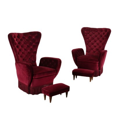 modernariato, modernariato di design, poltrona, poltrona modernariato, poltrona di modernariato, poltrona italiana, poltrona vintage, poltrona anni '60, poltrona design anni 60,Poltrone Capitonnè Anni 50