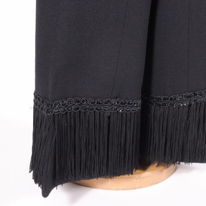 Completo Vintage, vintage Italia, vintage anni 70, frange, anni 60,Completo Vintage Nero con Frange
