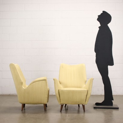 modernariato, modernariato di design, poltrona, poltrona modernariato, poltrona di modernariato, poltrona italiana, poltrona vintage, poltrona anni '60, poltrona design anni 60,Due Poltrone Anni 50