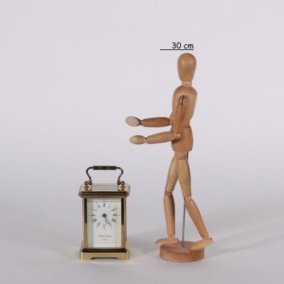 Horloge de Table Pierre Jacot Verre Laiton - France XX Siècle.