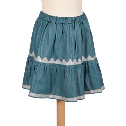 gonna in pelle, gonna vintage, vintage anni 80, vintage italiano,Gonna Corta Vintage in Pelle Verde Pet