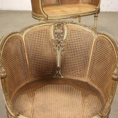 antiquariato, divani, antiquariato divani, divani antichi, divani antichi italiani, divano di antiquariato, divano neoclassico, divano del 800,Coppia di Poltrone e Divanetto in Stil