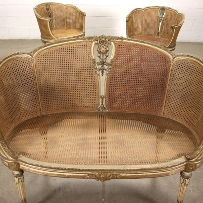 antiquariato, divani, antiquariato divani, divani antichi, divani antichi italiani, divano di antiquariato, divano neoclassico, divano del 800,Coppia di Poltrone e Divanetto in Stil
