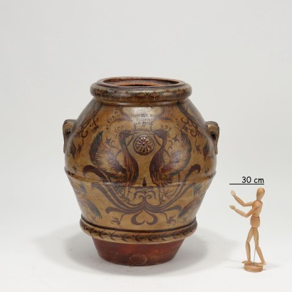 Pot Terre Cuite Man. Ricceri - Italie XIX-XX Siècle