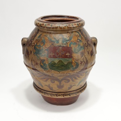 Pot Terre Cuite Man. Ricceri - Italie XIX-XX Siècle