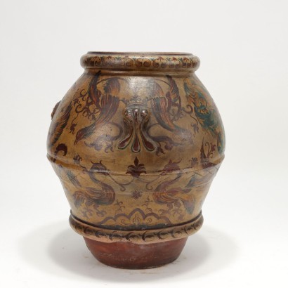 Pot Terre Cuite Man. Ricceri - Italie XIX-XX Siècle