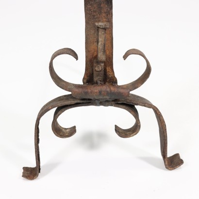 Paire de Chenets Fer Forgé - Italie XVIII Siècle.