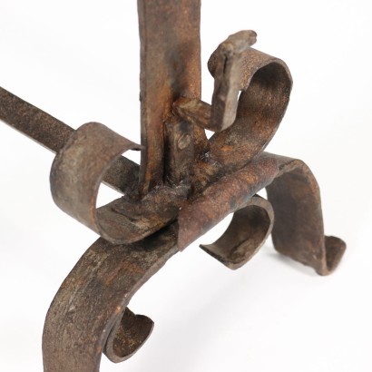 Paire de Chenets Fer Forgé - Italie XVIII Siècle.
