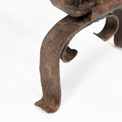 Paire de Chenets Fer Forgé - Italie XVIII Siècle.