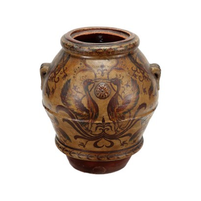 Pot Terre Cuite Man. Ricceri - Italie XIX-XX Siècle
