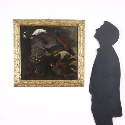 Nature Vivante avec des Oiseaux Huile sur Toile Italie XVII Siècle