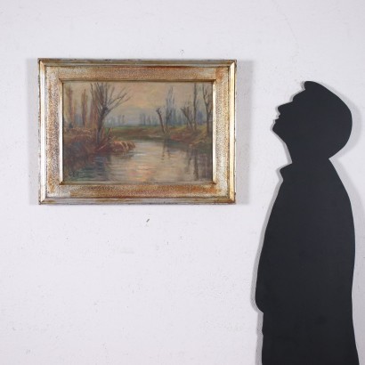Huile sur Carton par Carlo Balestrini Milan Italie