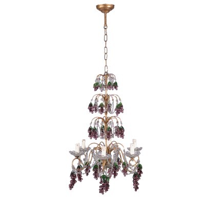Lampadario con Grappoli Vitrei