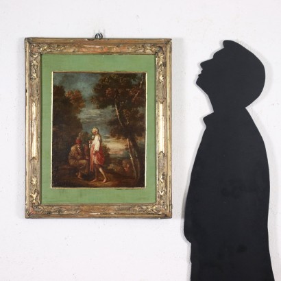 Paysage avec Figures Huile sur Toile Italie XVIII S.