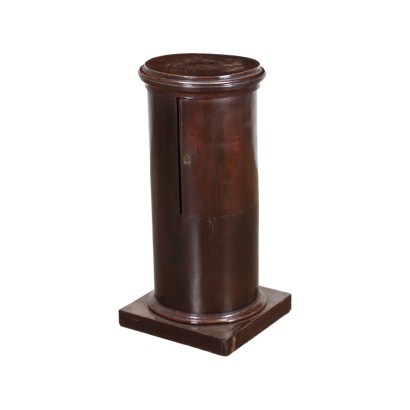 Table de Chevet Colonne Style Empire Acajou Italie XIX Siècle
