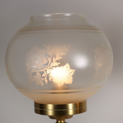 Paire de Lampes en Bronze Doré Verre Italie XX Siècle
