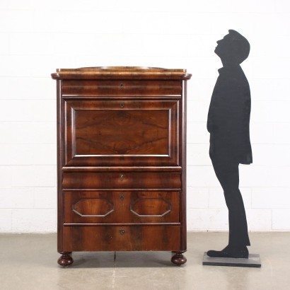 Antigüedades, secretaire, secretaria antigua, secretaria antigua, secretaria italiana antigua, secretaria antigua, secretaria neoclásica, secretaria del siglo XIX, secretaria Biedermaier