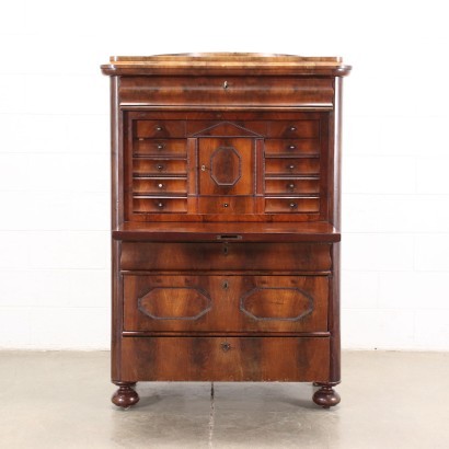 Antigüedades, secretaire, secretaria antigua, secretaria antigua, secretaria italiana antigua, secretaria antigua, secretaria neoclásica, secretaria del siglo XIX, secretaria Biedermaier