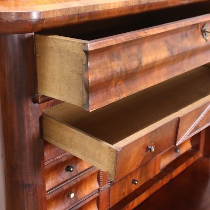 Antigüedades, secretaire, secretaria antigua, secretaria antigua, secretaria italiana antigua, secretaria antigua, secretaria neoclásica, secretaria del siglo XIX, secretaria Biedermaier