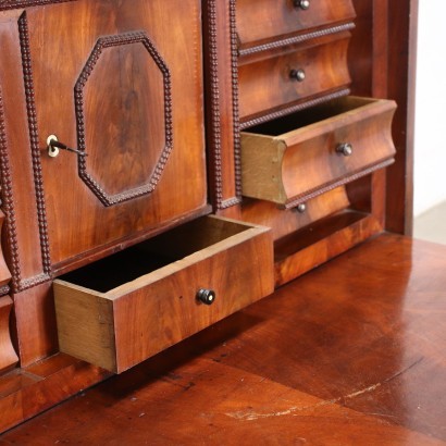 Antigüedades, secretaire, secretaria antigua, secretaria antigua, secretaria italiana antigua, secretaria antigua, secretaria neoclásica, secretaria del siglo XIX, secretaria Biedermaier
