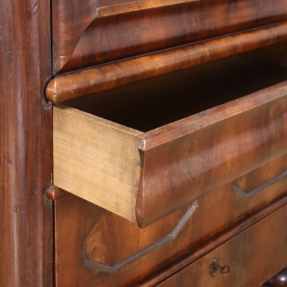 Antigüedades, secretaire, secretaria antigua, secretaria antigua, secretaria italiana antigua, secretaria antigua, secretaria neoclásica, secretaria del siglo XIX, secretaria Biedermaier