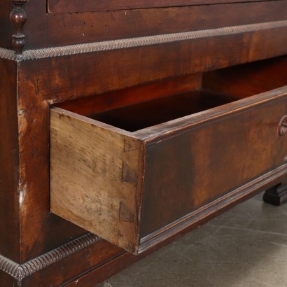 Louis Philippe Ligurischer Schrank Nussbaum Spiegel Italien \\'800