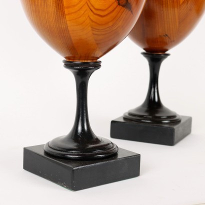 Pair of Vases Cherry Wood Italy XX Century