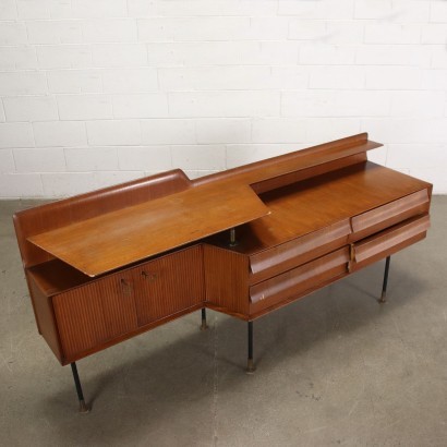 Commode Placage de Teck Métal Laiton Italie Années 60