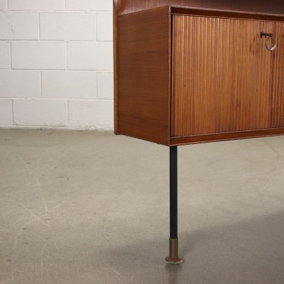 Commode Placage de Teck Métal Laiton Italie Années 60