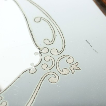 Table Basse Style Rococo Noyer Verre Italie XX Siècle