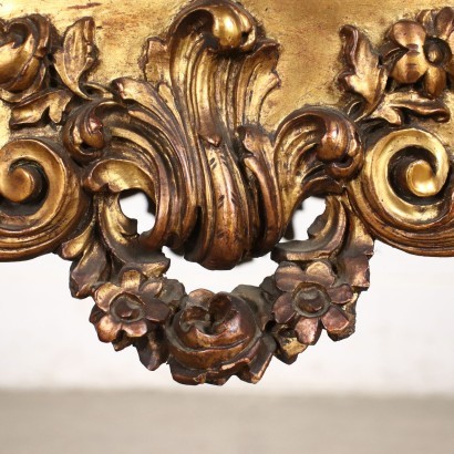 Table Basse de Style Rococo Albâtre Bois Doré Italie XX S.
