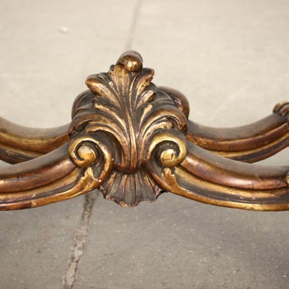 Table Basse de Style Rococo Albâtre Bois Doré Italie XX S.