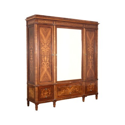 Armoire de Style Néoclassique Merisier Palissandre Italie XX Siècle