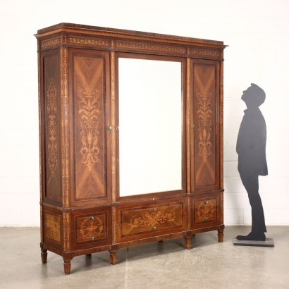 Armoire de Style Néoclassique Merisier Palissandre Italie XX Siècle