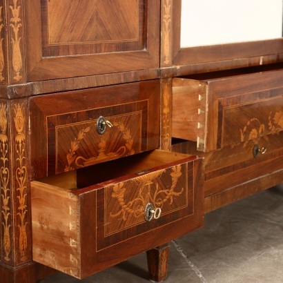Armoire de Style Néoclassique Merisier Palissandre Italie XX Siècle