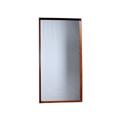 Miroir Mural Teak Verre Italie Années 60