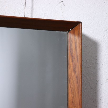 Miroir Mural Teak Verre Italie Années 60