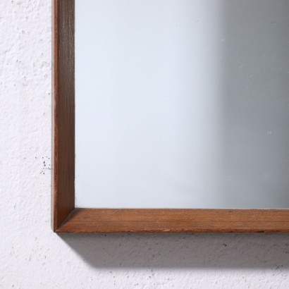 Miroir Mural Teak Verre Italie Années 60