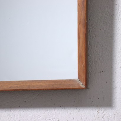 Miroir Mural Teak Verre Italie Années 60