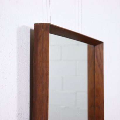 Miroir Mural Teak Verre Italie Années 60