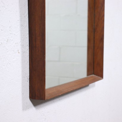 Miroir Mural Teak Verre Italie Années 60