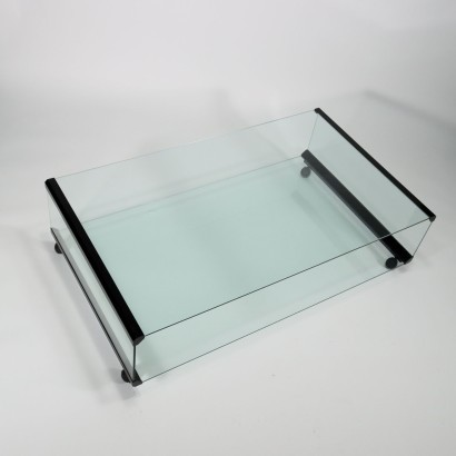 Table Basse par Radice & Gallotti Verre Laiton Italie \'70s-\'80s
