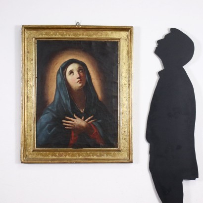 Vierge qui Prie Huile sur Toile Italie XVII Siècle