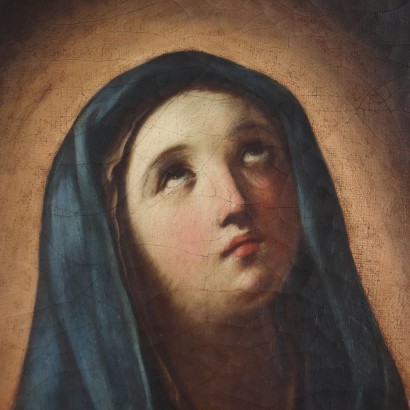 Vierge qui Prie Huile sur Toile Italie XVII Siècle