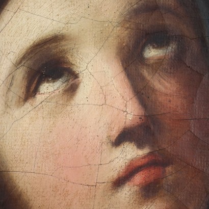 Vierge qui Prie Huile sur Toile Italie XVII Siècle
