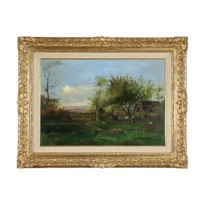 Huile sur Toile par Attilio Guffanti Italie XX Siècle