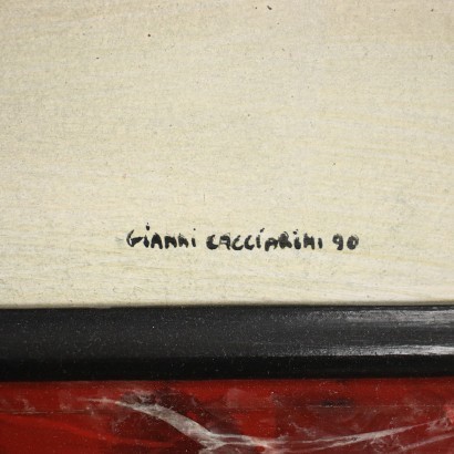 Huile sur Table par Gianni Cacciarini Italie Années 1990