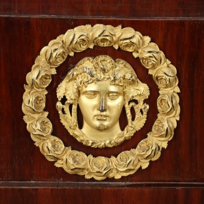 Lit Bateau Empire Chêne Rouvre Plume d'Acajou - France XIX Siècle.