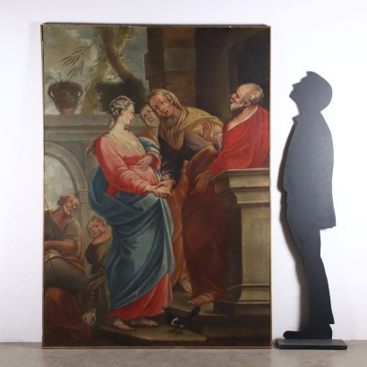 The Visitation Oil on Canvas Venetian School Italy XVIII C