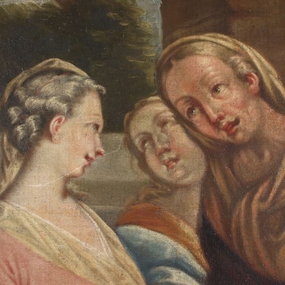The Visitation Oil on Canvas Venetian School Italy XVIII C